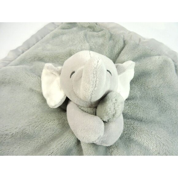 Elephant Gray Lovey Soft Security Blanket Plush Stuffed Animal Satin Edge - Picture 4 of 7